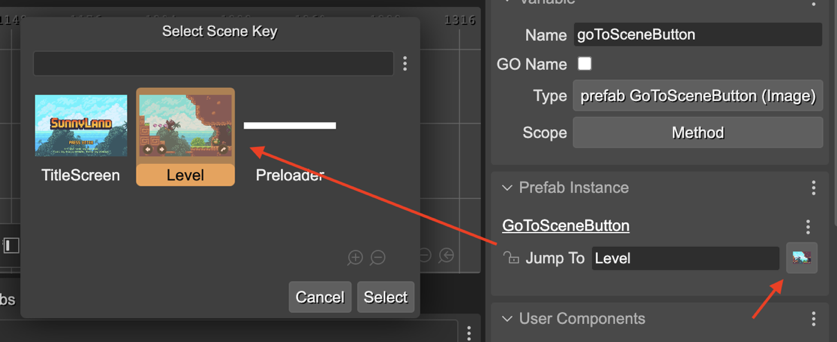 The scene key editor.