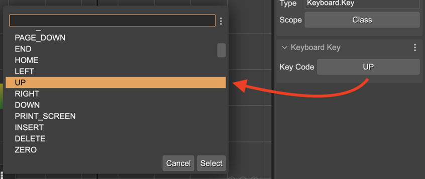 KeyCode dialog.