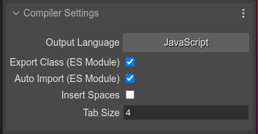 Selecting compiler settings.