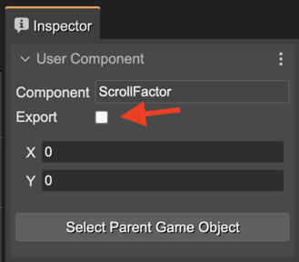 Export parameter.