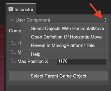 Actions for a user component instance.