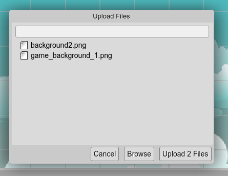 Upload dialog